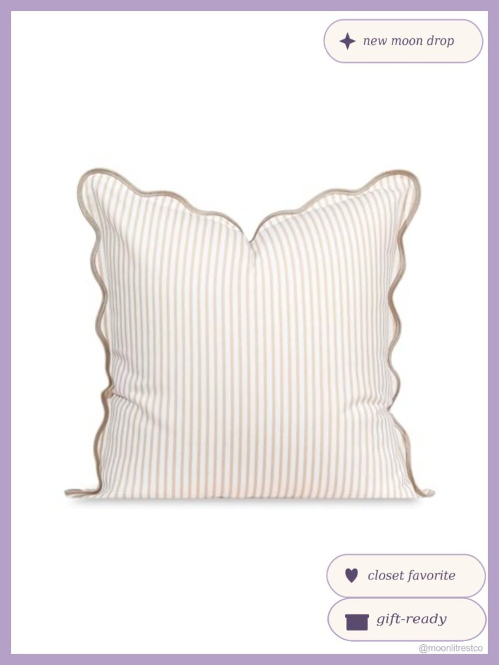 Hofdeco Scalloped Throw Pillow Cover 20x20 Water Repellent